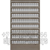 Торговый шкаф для сигарет на с восемь уровней по высоте с единовременным открыванием створок вид спереди